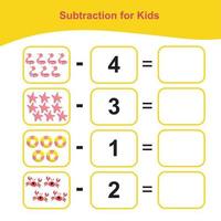 compter les articles d'été pour le préscolaire. feuille de calcul mathématique imprimable. jeu de mathématiques pour le préscolaire. fichier vectoriel. vecteur