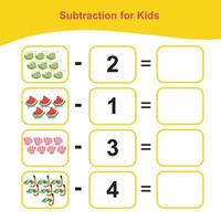 compter les articles d'été pour le préscolaire. feuille de calcul mathématique imprimable. jeu de mathématiques pour le préscolaire. fichier vectoriel. vecteur