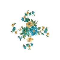 illustration de fleurs, fond floral botanique, motif de fleurs décoratives, fleur peinte numériquement, motif de fleurs pour la conception textile, bouquets de fleurs vecteur
