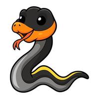 dessin animé mignon de serpent de rat de cuivre noir vecteur