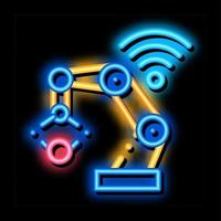 illustration d'icône de lueur de néon de robot intelligent vecteur