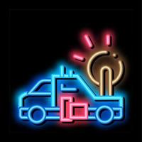 camion synoptique néon lueur icône illustration vecteur