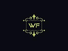icône de logo de typographie wf, logo de lettre colorée de luxe wf unique vecteur