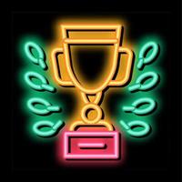 champion cup, néon, lueur, icône, illustration vecteur