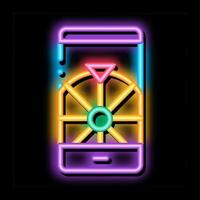 illustration de l'icône de lueur au néon de la roulette de téléphone vecteur