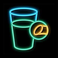 tasse eau douce néon lueur icône illustration vecteur