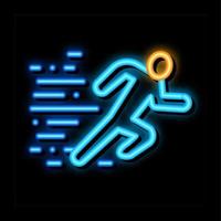 illustration d'icône de lueur de néon humain en cours d'exécution vecteur