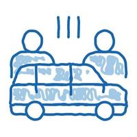 querelle entre automobilistes doodle icône illustration dessinée à la main vecteur