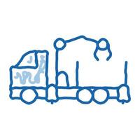 camion manipulateur doodle icône illustration dessinée à la main vecteur