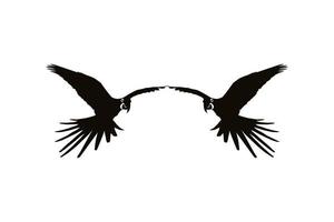 silhouette d'oiseau ara volant pour logo, pictogramme, illustration d'art, site Web ou élément de conception graphique. illustration vectorielle vecteur