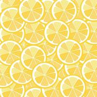 fond de citrons frais. illustration de modèle de fruit de citron sans soudure, fond jaune. illustration décorative, bonne pour l'impression. printemps, fond de concept d'été. vecteur