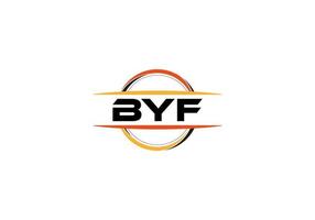 byf lettre redevance mandala forme logo. logo d'art au pinceau byf. logo byf pour une entreprise, une entreprise et un usage commercial. vecteur