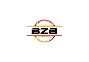 bzb lettre redevance mandala forme logo. logo d'art de brosse bzb. logo bzb pour une entreprise, une entreprise et un usage commercial. vecteur