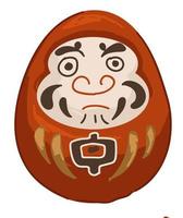 poupée daruma, tradition japonaise de souhaiter bonne chance vecteur