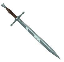 épée ancienne avec poignée, arme d'armure médiévale vecteur
