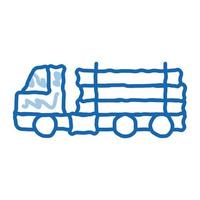 journalisation camion de livraison doodle icône illustration dessinée à la main vecteur