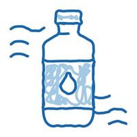 bouteille de médicament biohacking doodle icône illustration dessinée à la main vecteur