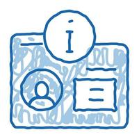 informations utilisateur pour l'identité doodle icône illustration dessinée à la main vecteur