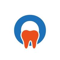 concept de logo dentaire lettre o avec modèle vectoriel de symbole de dents