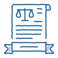 licence d'activité légale doodle icône illustration dessinée à la main vecteur