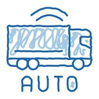 électro auto camion doodle icône illustration dessinée à la main vecteur