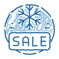 hiver noël vente discount doodle icône illustration dessinée à la main vecteur