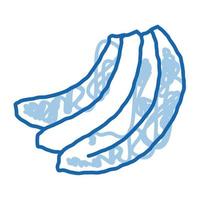 régime de bananes doodle icône illustration dessinée à la main vecteur