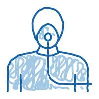 masque à oxygène nébuliseur pour asthmatique doodle icône illustration dessinée à la main vecteur