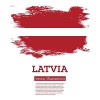 drapeau de la lettonie avec des coups de pinceau. le jour de l'indépendance. vecteur