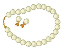 collier de perles et boucles d'oreilles, ensemble de bijoux élégant vecteur