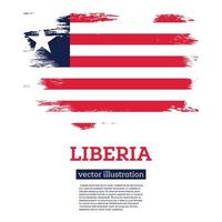 drapeau du libéria avec des coups de pinceau. le jour de l'indépendance. vecteur