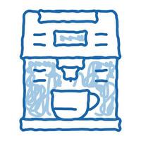 machine à café gadget doodle icône illustration dessinée à la main vecteur