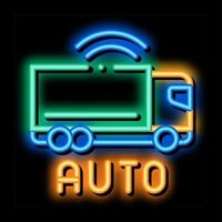 électro auto camion néon lueur icône illustration vecteur
