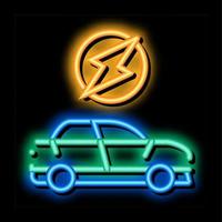 illustration d'icône de lueur au néon de voiture électro vecteur
