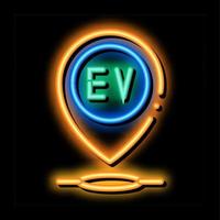 electro chard station gps marque néon lueur icône illustration vecteur
