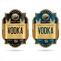 étiquettes pour la vodka avec illustration vectorielle de blé vecteur