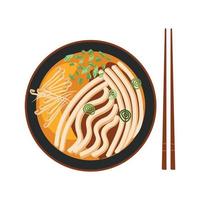 soupe de nouilles udon vecteur