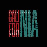 conception de t shirt vecteur typographie californie