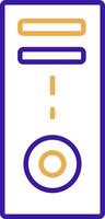 icône de technologie informatique avec style bicolore violet et orange. informatique, diagramme, téléchargement, fichier, dossier, graphique, ordinateur portable. illustration vectorielle vecteur
