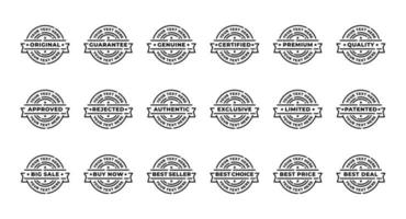 timbre sceau jeu d'icônes illustration vectorielle vecteur