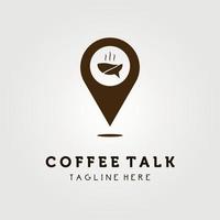 Coffee talk point logo vector illustration design, icône