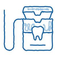 équipement de stomatologie doodle icône illustration dessinée à la main vecteur