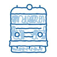 train transport doodle icône illustration dessinée à la main vecteur