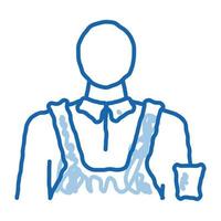 barista profession doodle icône illustration dessinée à la main vecteur