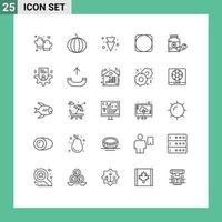 groupe de 25 lignes de signes et de symboles pour les éléments de conception vectoriels éditables de la capsule de la tablette vecteur