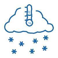 hiver basse température et neige doodle icône illustration dessinée à la main vecteur