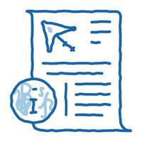 fiche d'information sur l'icône de cerf-volant doodle illustration dessinée à la main vecteur