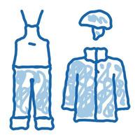 vêtements d'alpinisme doodle icône illustration dessinée à la main vecteur