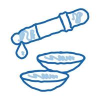 lentille compte-gouttes liquide doodle icône illustration dessinée à la main vecteur