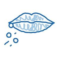 dermatite près des lèvres doodle icône illustration dessinée à la main vecteur